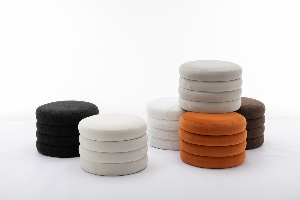 Elegant Ivory Storage Ottoman