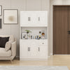 Charming White Kitchen Pantry with Countertop & Adjustable Shelves