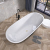 Dreamy Oval Soaking Tub - Free-Standing Design with Pop-Up Drain