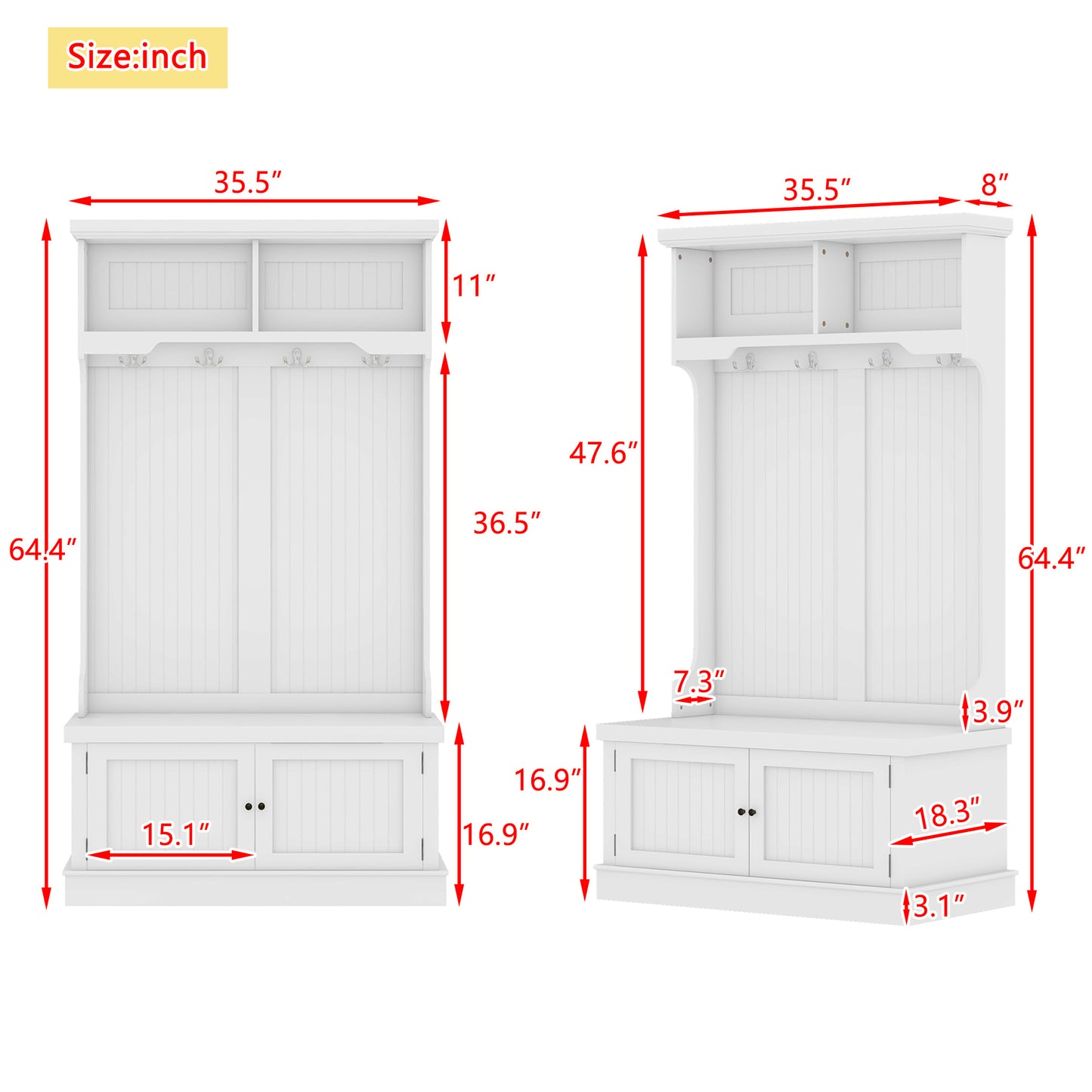 Stylish Entryway Organizer with Shoe Storage and Coat Hooks