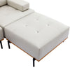 Cozy L-Shaped Sectional Sofa with Ottoman - Plush Beige Comfort for Your Living Room