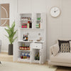 Charming White Kitchen Pantry with Countertop & Adjustable Shelves