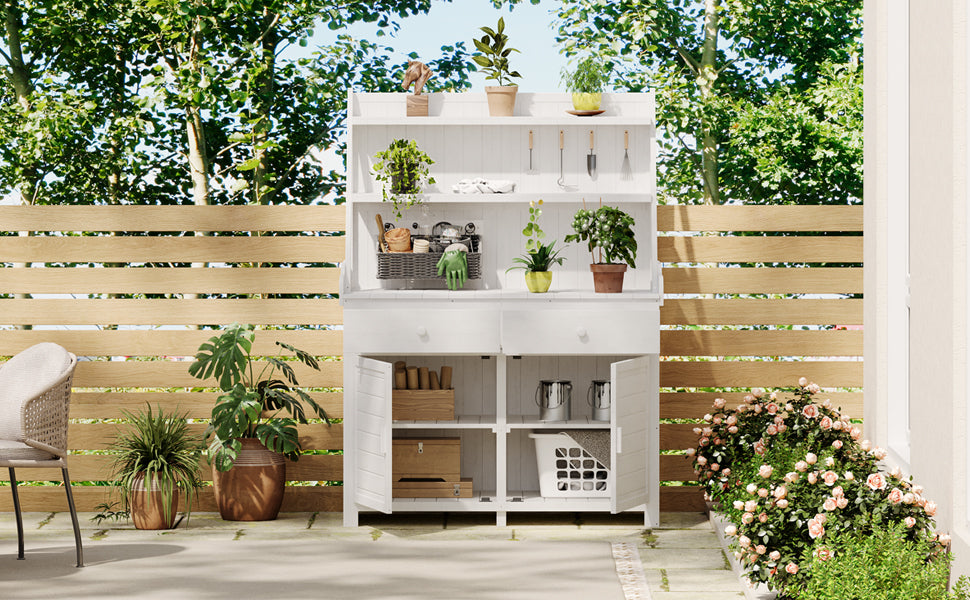 Garden Oasis Potting Bench - Stylish Storage & Workspace!