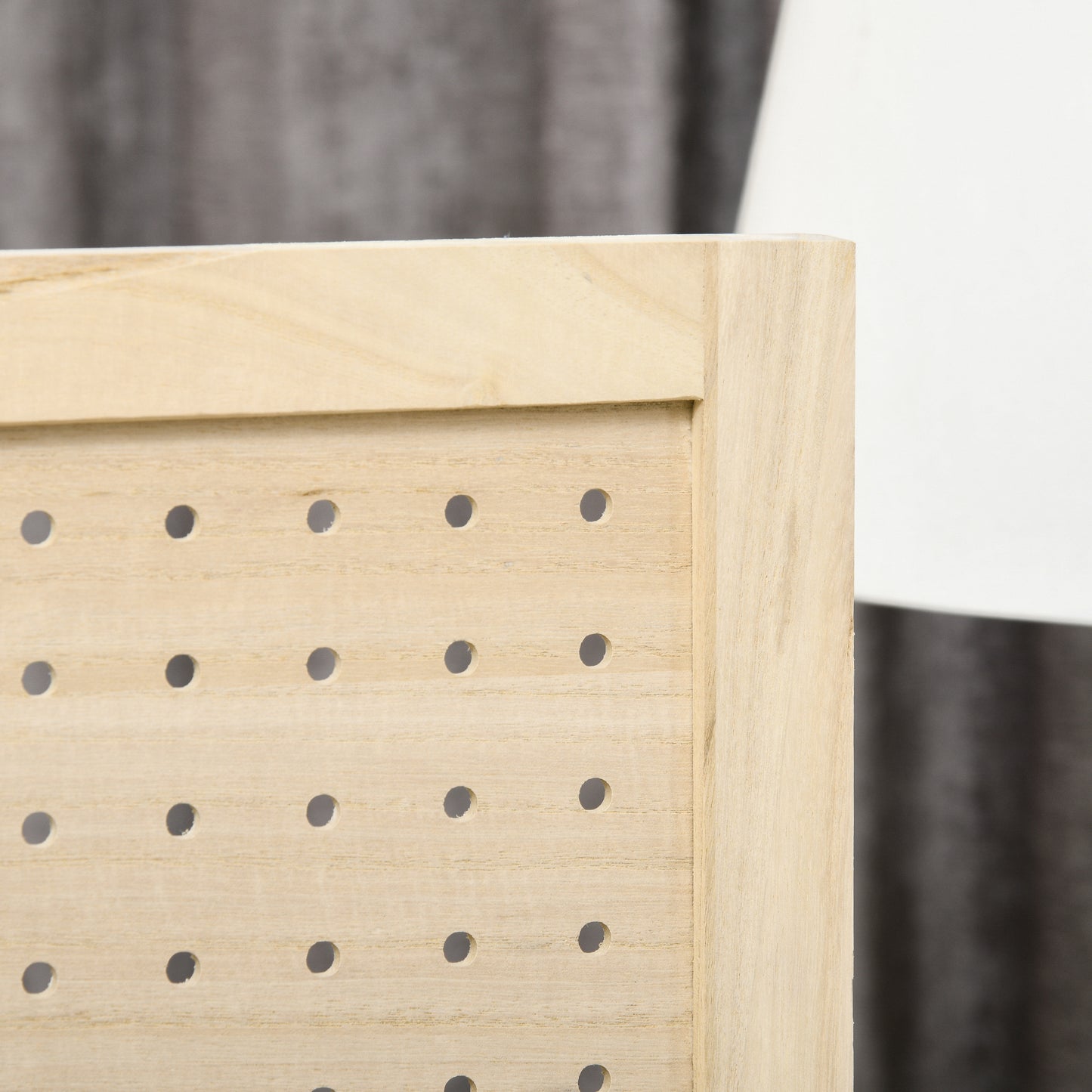 Cozy Space Divider: Stylish 3-Panel Pegboard Screen