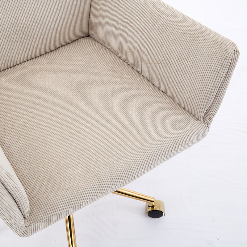 Creamy White Adjustable Corduroy Chair