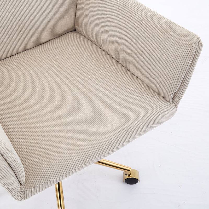 Creamy White Adjustable Corduroy Chair