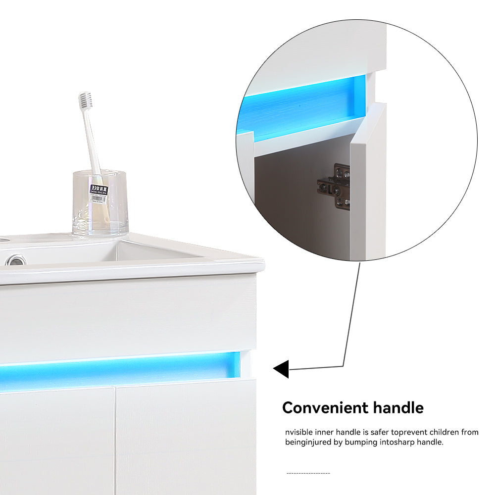 Sleek Wall-Mounted Bathroom Vanity with Sensor Light