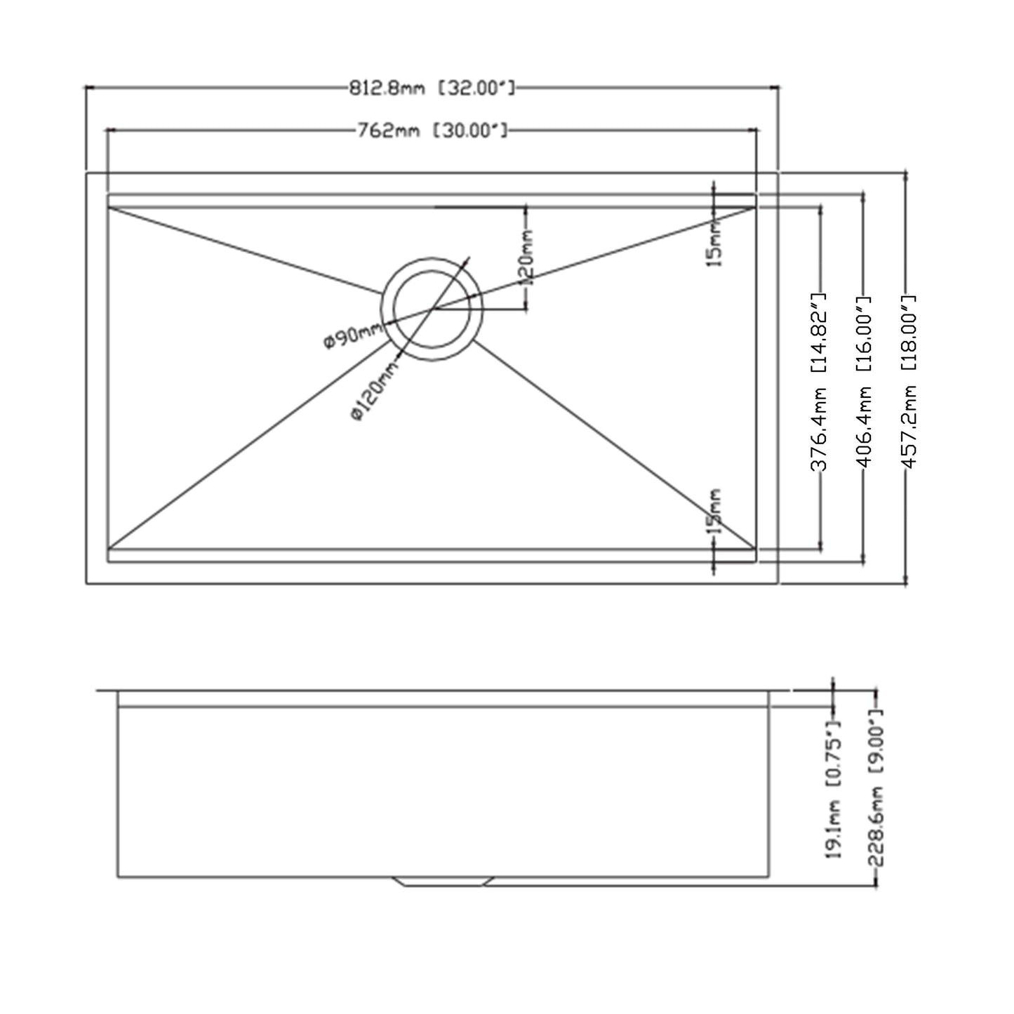 Sleek Stainless Steel Undermount Kitchen Sink