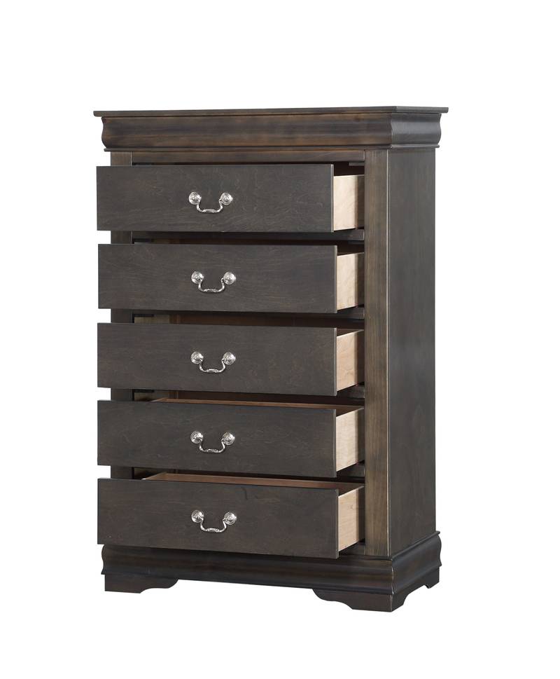 Elegant Dark Gray Louis Philippe Chest