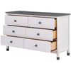 Charming Kids' Wooden Dresser with Six Drawers - White & Gray Storage Delight