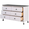 Charming Kids' Wooden Dresser with Six Drawers - White & Gray Storage Delight