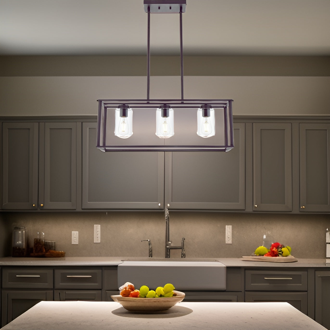 Chic Black Lantern Chandelier for Dining & Kitchen