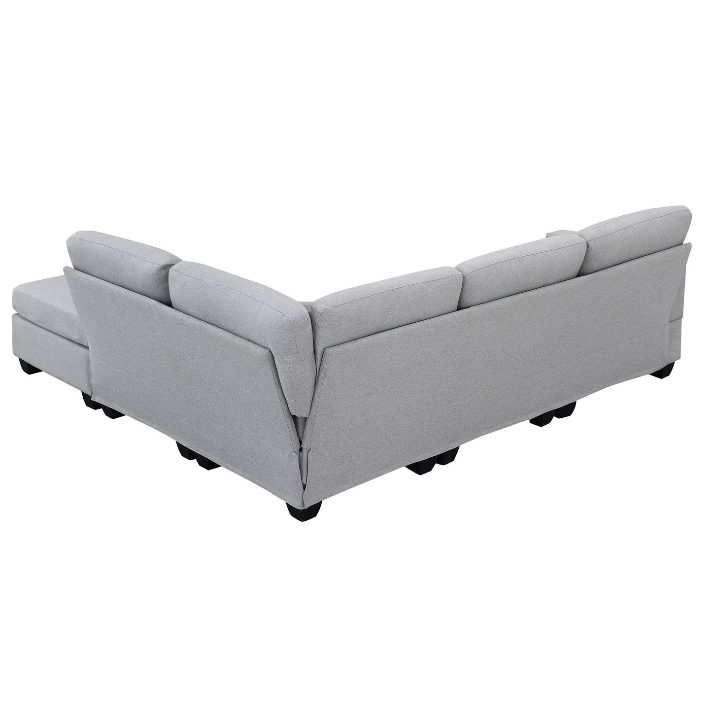 Chic Modular L-Shaped Sofa Set with Convertible Ottoman