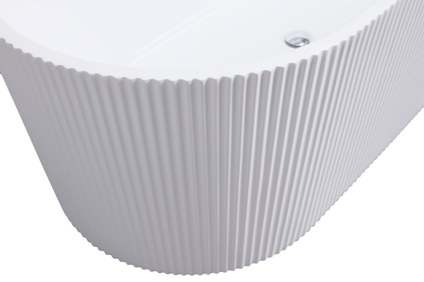 Fluted Elegance Freestanding Soaking Tub in Gloss White