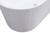 Fluted Elegance Freestanding Soaking Tub in Gloss White