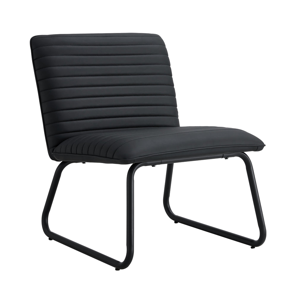 Sleek Black Armless Sofa Chair