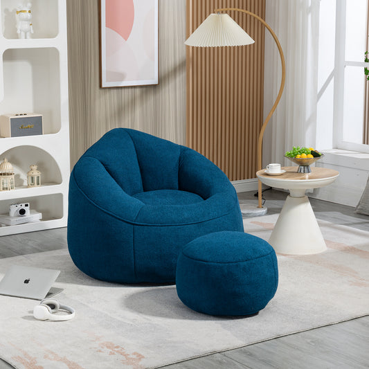 Cozy Foam Bean Bag Chair with Footrest