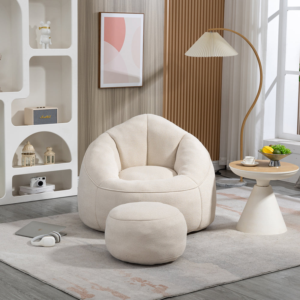 Cozy Foam Bean Bag Sofa with Footrest