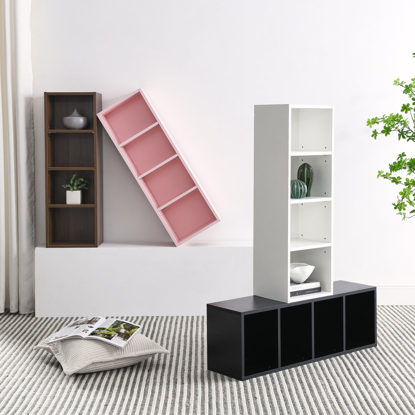 Stylish Media Tower with Adjustable Shelves