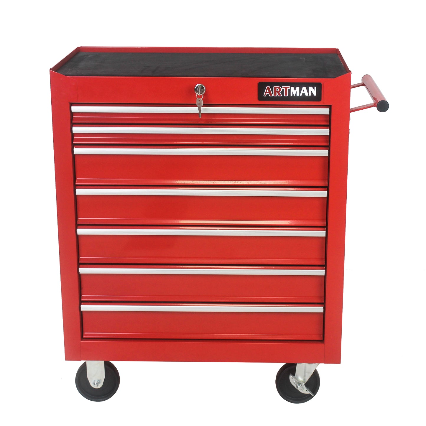 Rolling Red Tool Cart with 7 Drawers