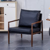 Chic Black Leather Accent Chair