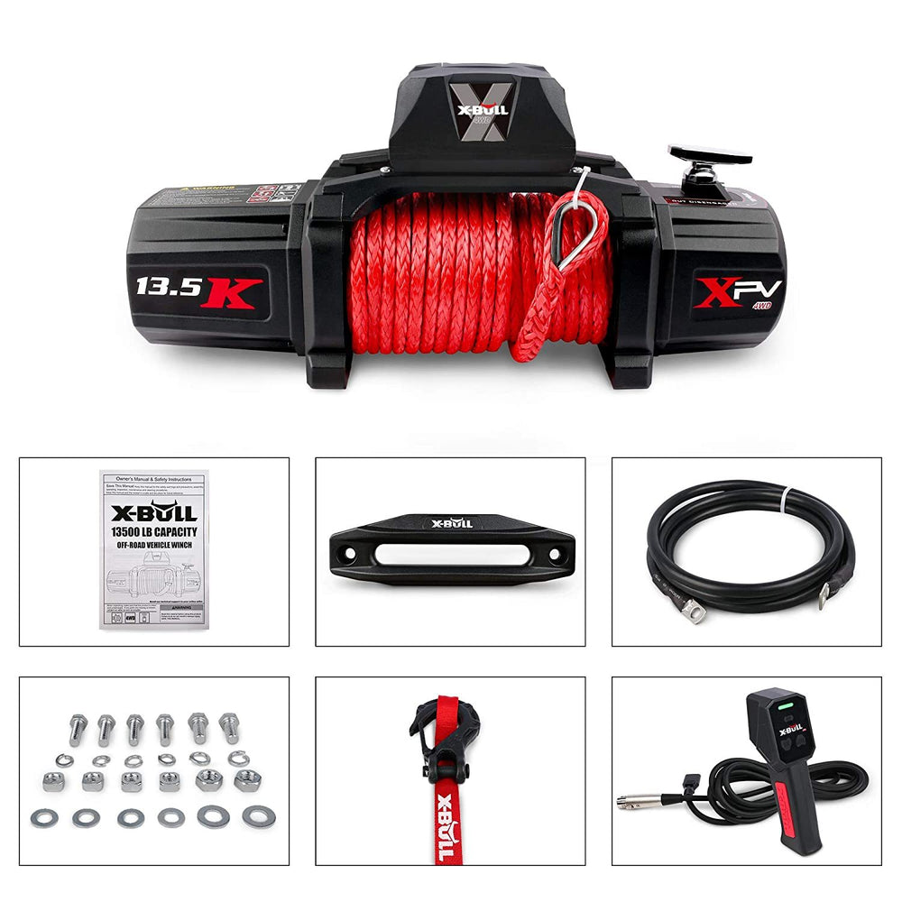 X-BULL Heavy-Duty Electric Winch with Synthetic Rope - Perfect for Jeeps & Trucks!