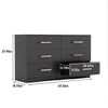 Elegant Black 6-Drawer Dresser with Gold Accents