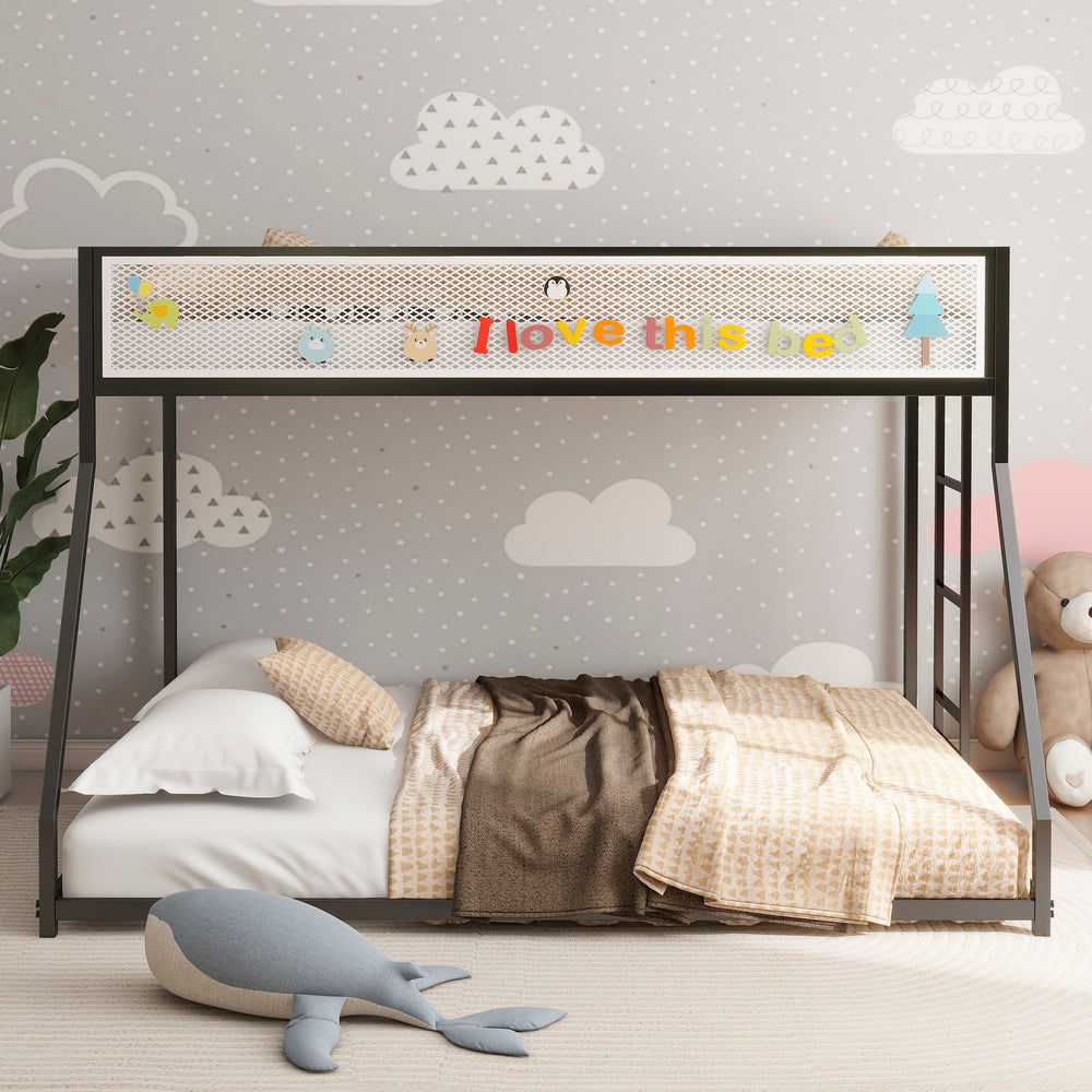 Cozy Twin Bunk Bed with Mesh Guard and Easy Climb