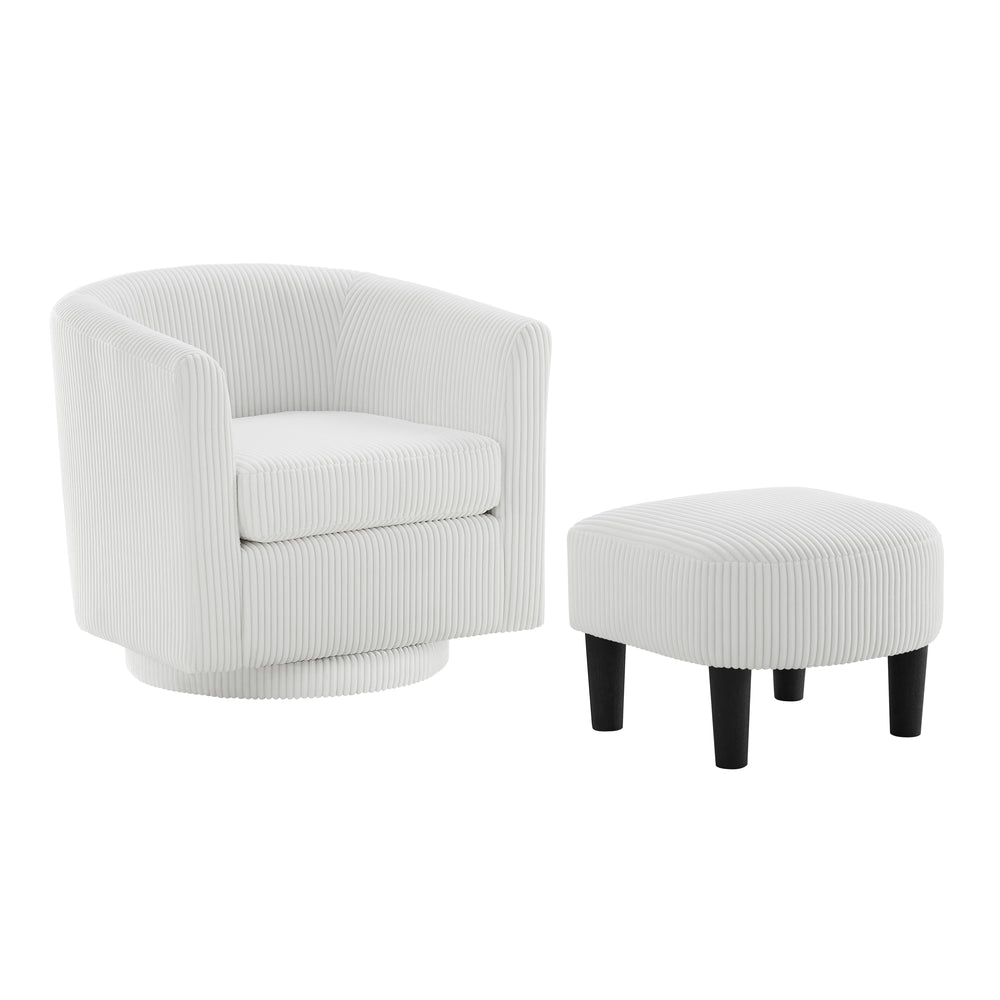 Cozy Swivel Chair with Ottoman