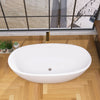 Sleek White Freestanding Soaking Tub with Easy Drain