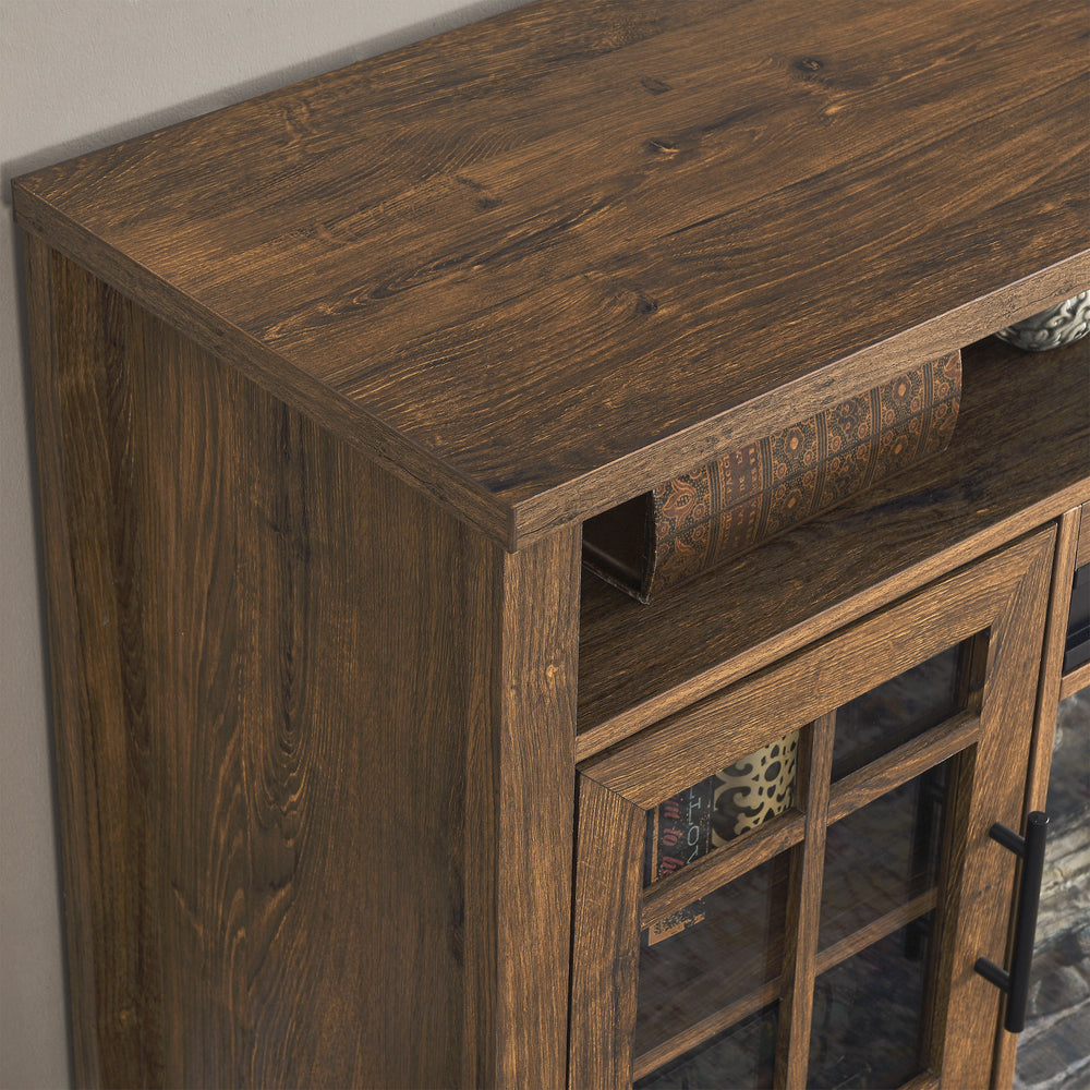 Cozy Barnwood TV Stand with Electric Fireplace