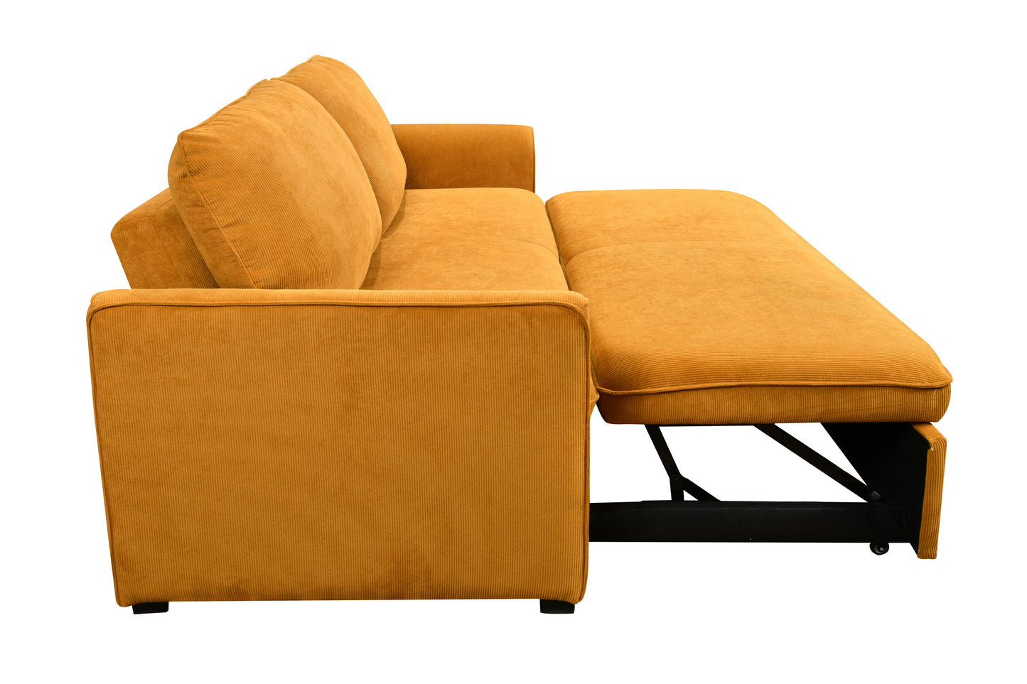 Stylish 3-in-1 Sleeper Sofa Bed - Cozy Convertible Loveseat in Yellow