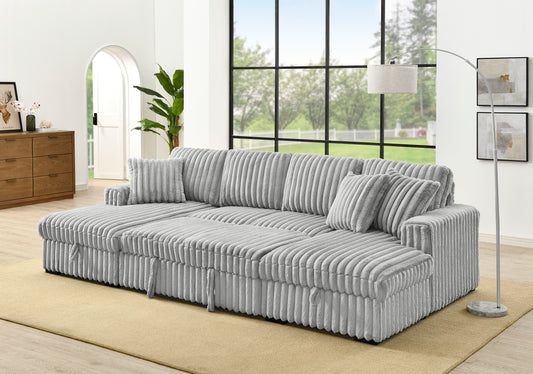 Cozy U-Shaped Sleeper Sofa with Storage and Plush Comfort