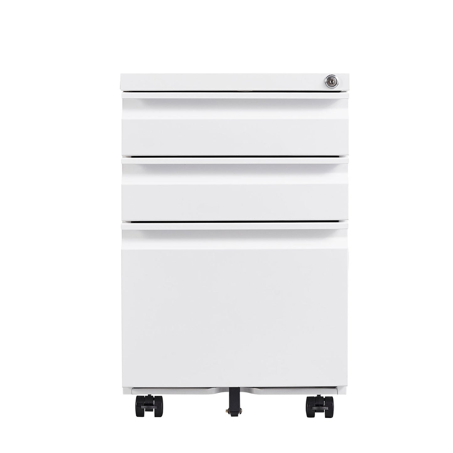 Lockable Mobile File Cabinet - Sleek Office Storage on Wheels