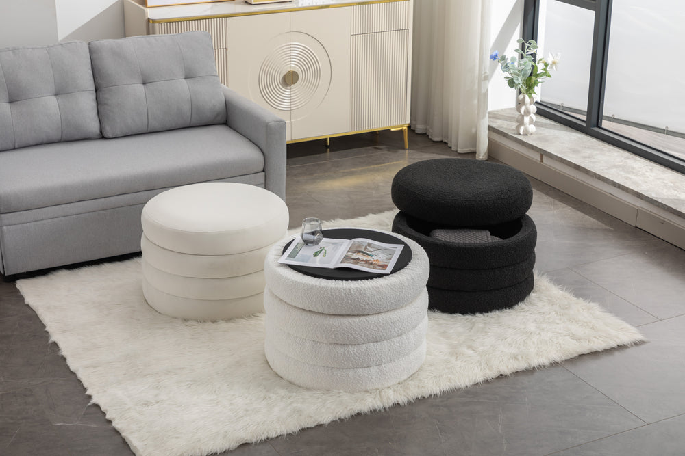 Stylish Black Storage Ottoman