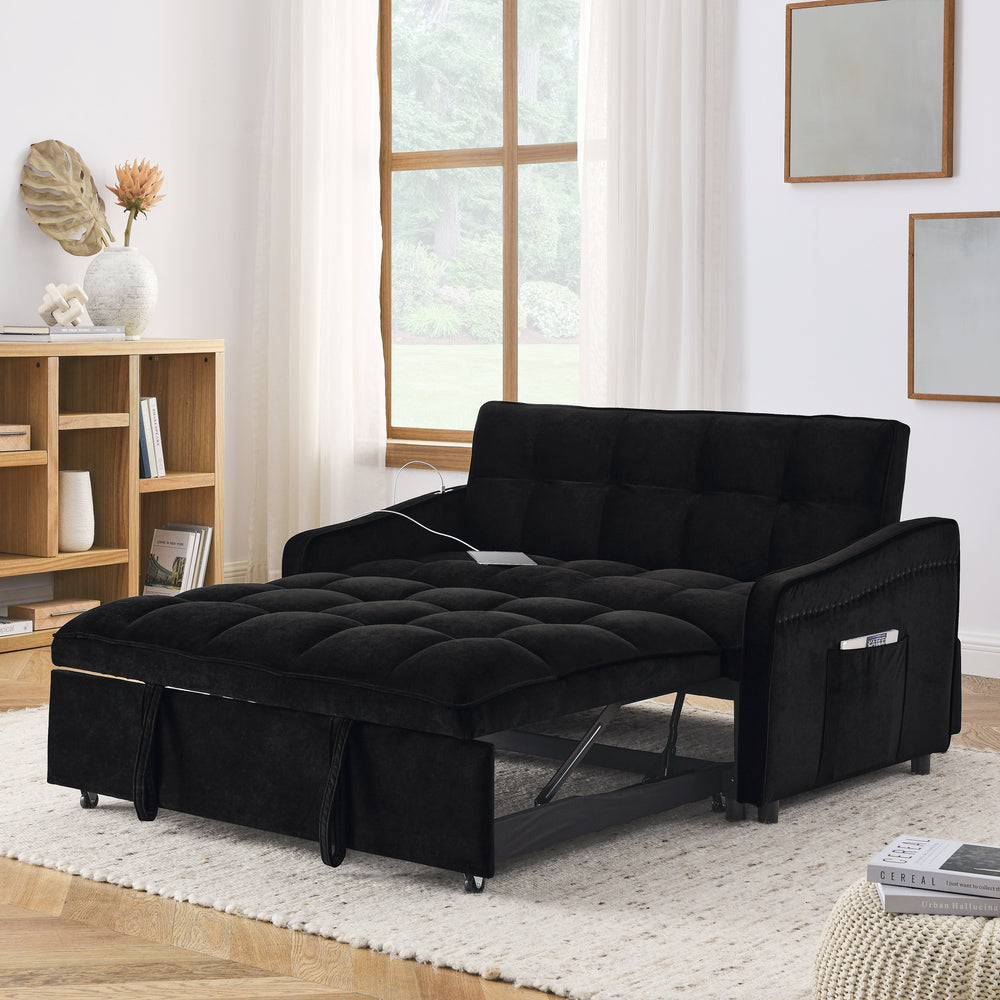 Cozy Convertible Loveseat with USB Charging & Pocket Arms