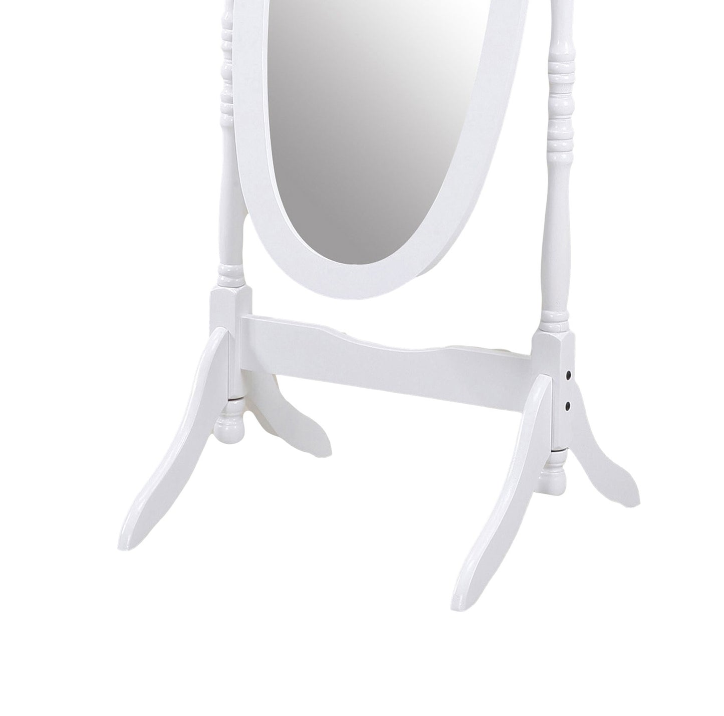 Elegant White Cheval Mirror in Queen Anna Style