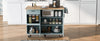 Rolling Kitchen Island with Foldable Top and Storage