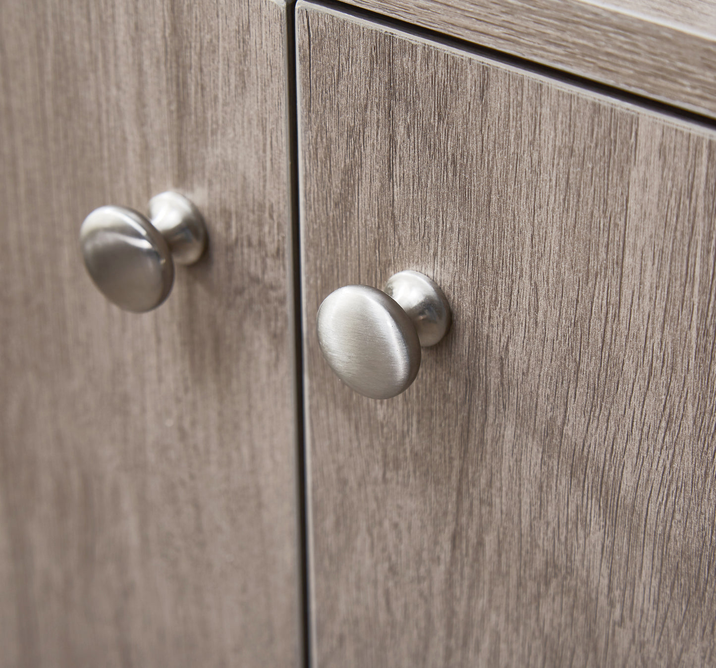 Chic Gray Oak Bookcase with Doors