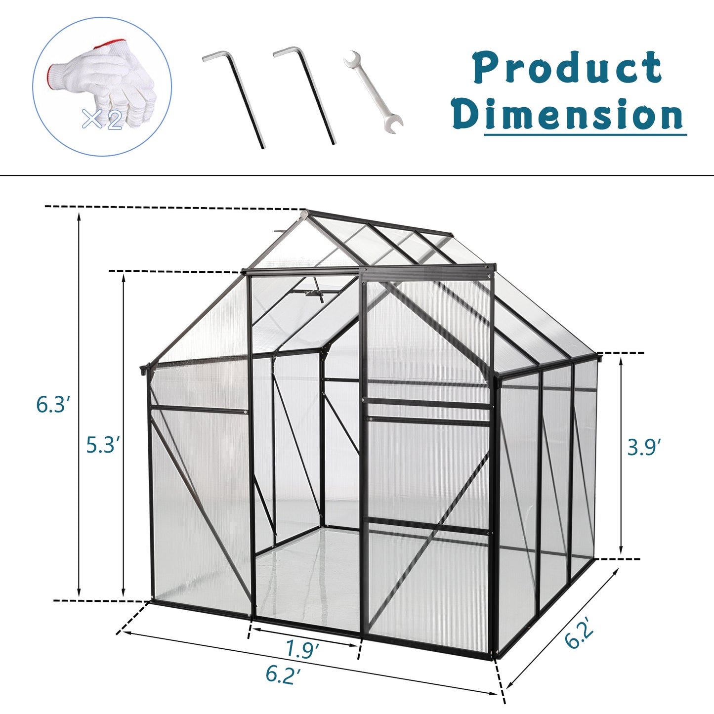 Cozy Black Polycarbonate Backyard Greenhouse