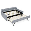 Linen Grey Daybed with Trundle and USB Charging