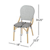Cozy Bistro Duo: Gray Rattan & Bamboo Chairs