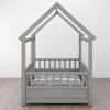 Cozy House-Style Twin Bed with Fenced Guardrails
