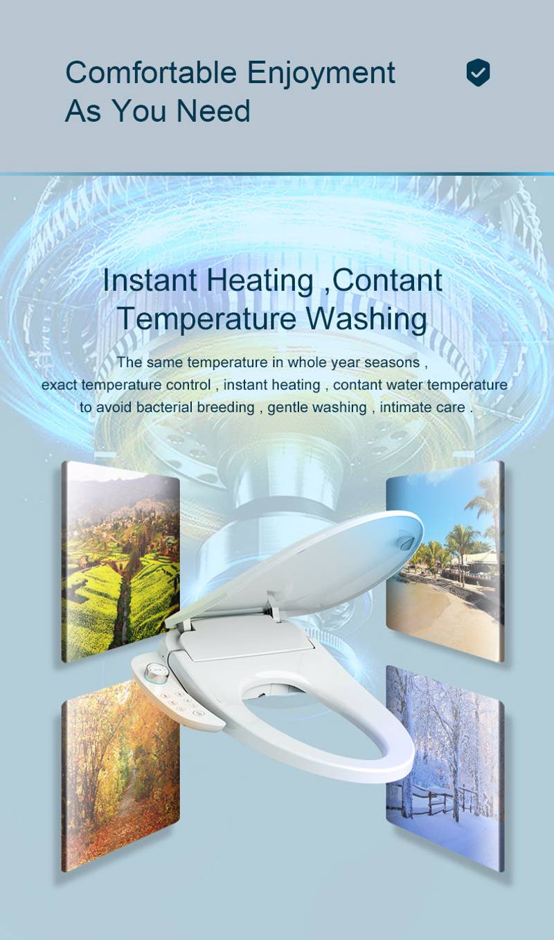 Smart Heated Bidet Toilet Seat with Warm Water and Dryer
