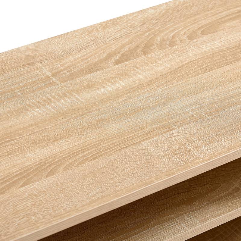 Chic Rattan TV Stand with Sliding Doors