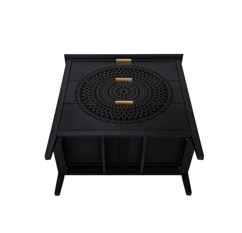 Chic Hollow-Carved 3-Drawer Storage Chest