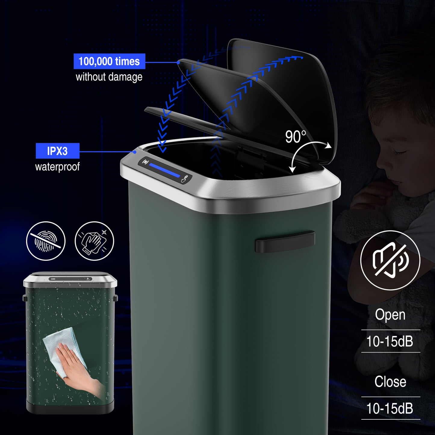 Smart Green Sensor Trash Can