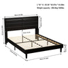 Luxurious Black Queen Bed with LED Lights and Wing-Back Headboard