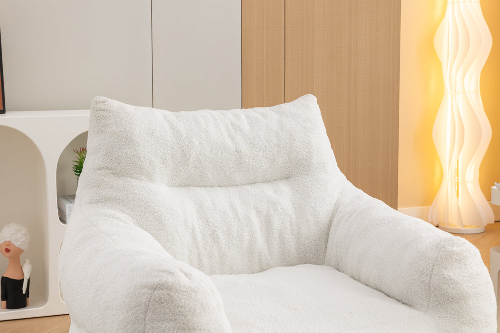 Cozy Ivory Teddy Bean Bag Chair