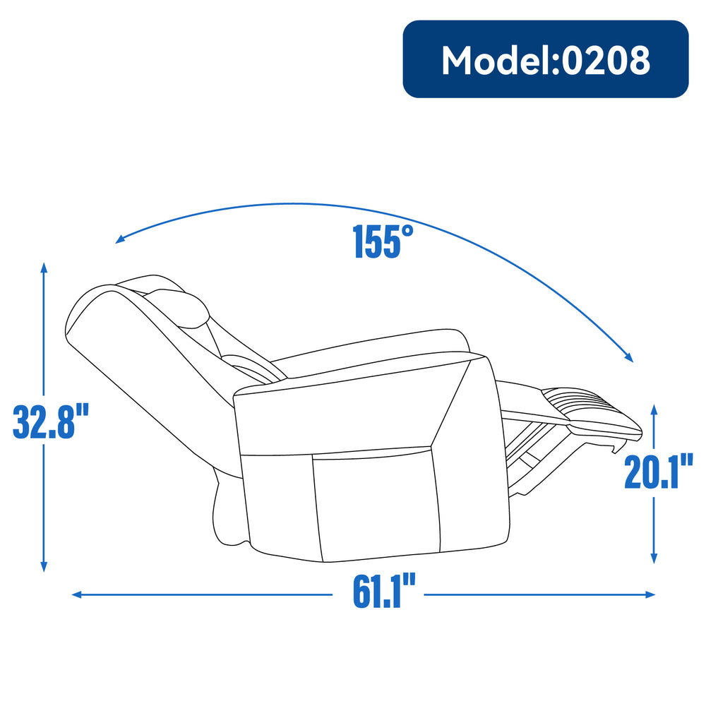 Cozy Comfort Power Recliner with Lumbar Support and USB Charging